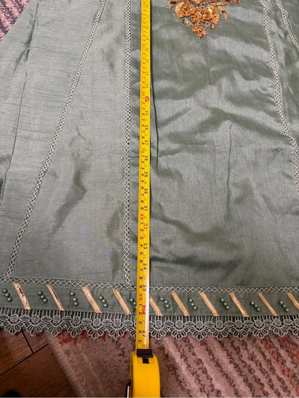 Pakistani Embroidered Seafoam Green Kurta Set